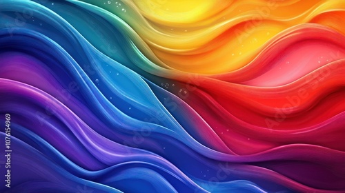 Abstract colorful waves with vibrant colors flowing in opposite directions.