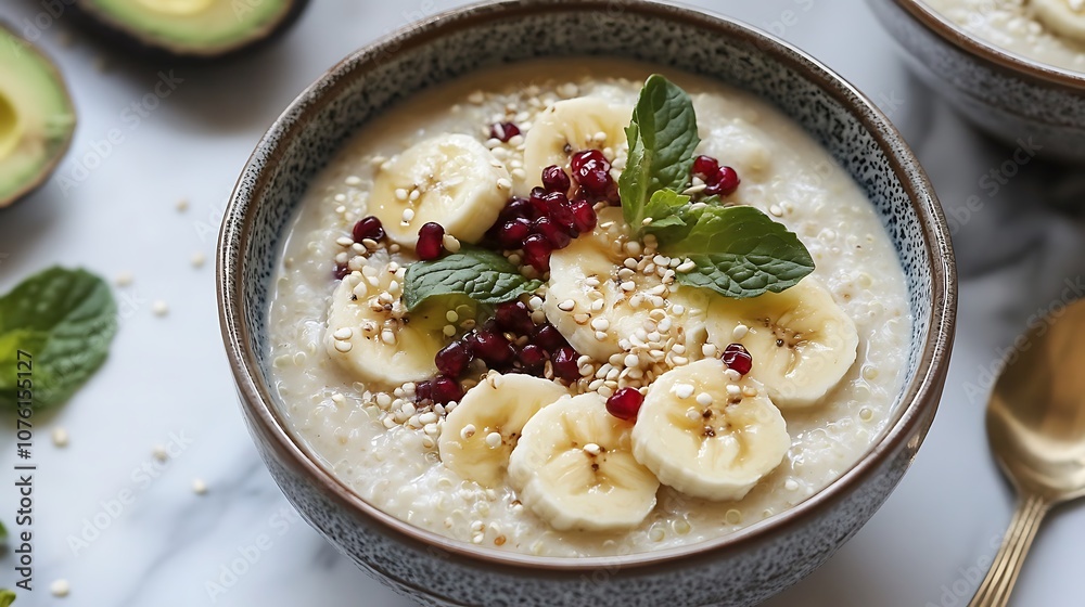a bowl of bananas and kiwi with a spoon in it. a bowl of bananas and kiwi with a spoon in it.