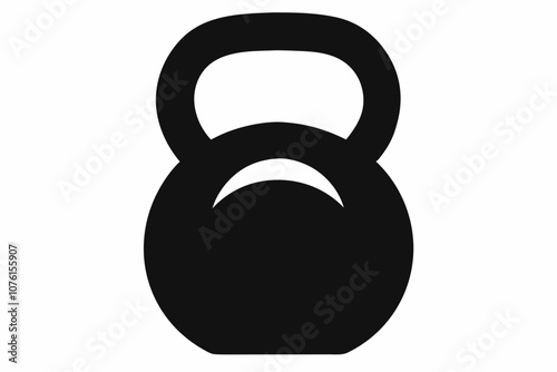 Kettlebell Silhouette Vector, Kettlebell vector icon, Strength training equipment