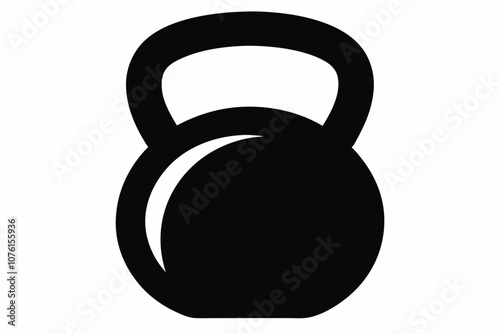 Kettlebell Silhouette Vector, Kettlebell vector icon, Strength training equipment