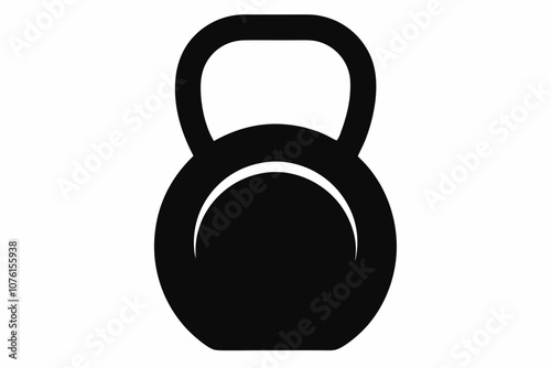 Kettlebell Silhouette Vector, Kettlebell vector icon, Strength training equipment