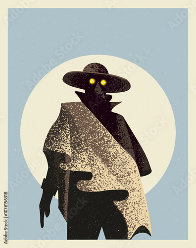 The plague doctor. Scary and frightening atmosphere. Very stylish and special design. Perfect for printing, interior decoration, as a poster design.
