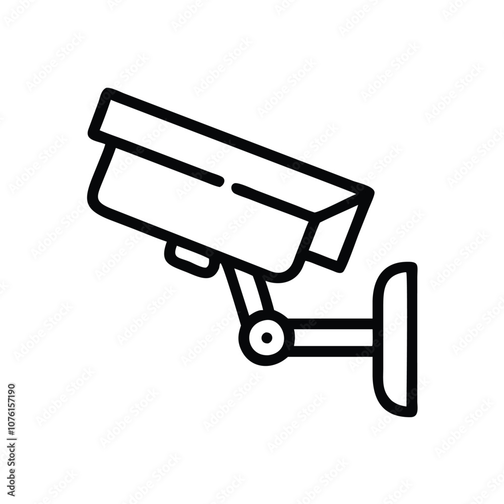CCTV security camera outline icon, Vector outline icon of a CCTV surveillance camera, symbolizing security, monitoring, and video surveillance in a minimalist style.
CCTV security camera outline icon, Vector outline icon of a CCTV surveillance camera, symbolizing security, monitoring, and video surveillance in a minimalist style.