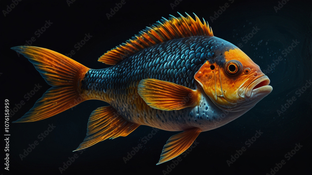 koi fish in aquarium black baground Generative AI
koi fish in aquarium black baground Generative AI
