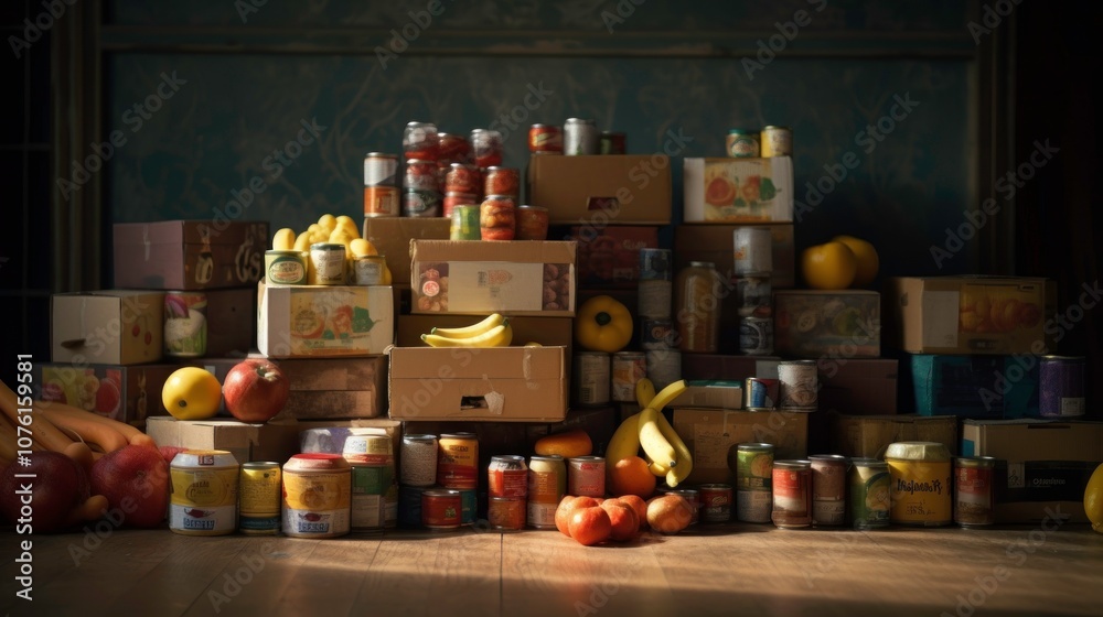 Canned Goods and Fruit Still Life