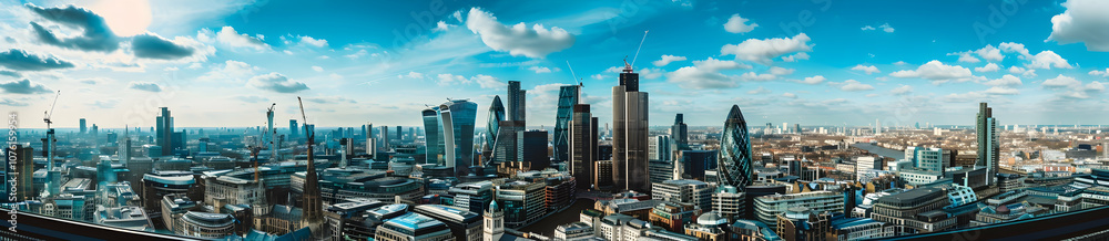 Obraz premium Panoramic photograph of the London skyline