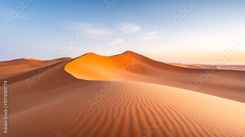 Serene Desert Landscape at Dusk with Sand Dunes