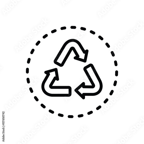Black line icon for recycle