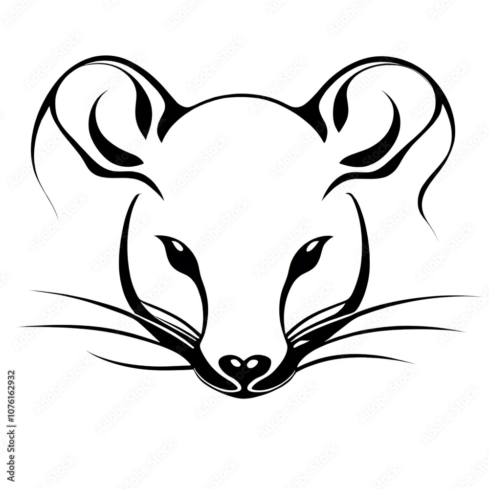 Chinese New Year black head rat silhouette Chinese New Year black head rat silhouette