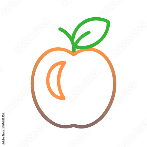 apricot icon, fruits vector icon - simple vector illustration of a apricot, in a simple and clean style, suitable for food and health themes. fruits flat illustration.