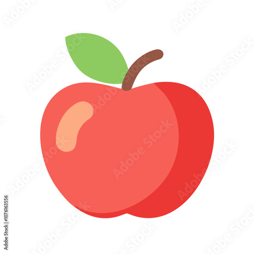 apple icon, fruits vector icon - simple vector illustration of a apple, in a simple and clean style, suitable for food and health themes. fruits flat illustration.