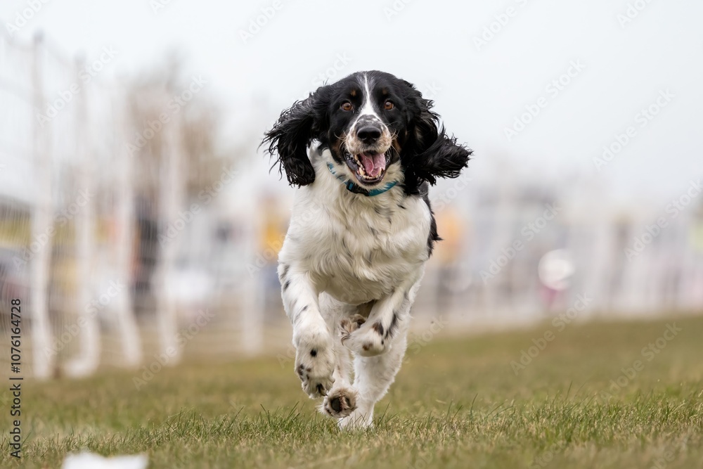 English Springer Spaniel Running Lure Course Sprint Dog Sport English Springer Spaniel Running Lure Course Sprint Dog Sport