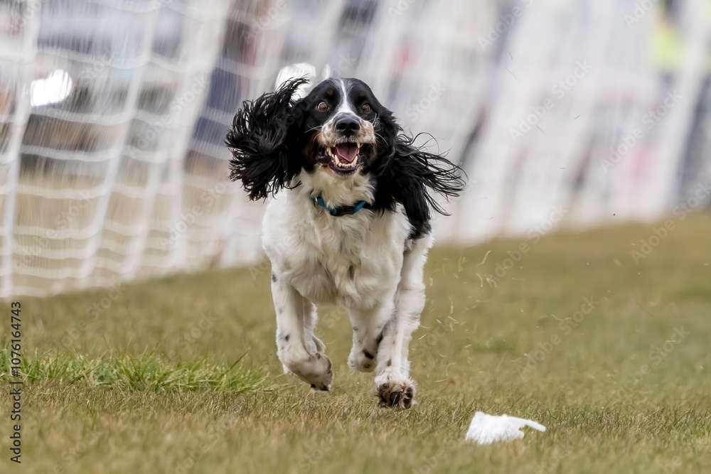 English Springer Spaniel Running Lure Course Sprint Dog Sport English Springer Spaniel Running Lure Course Sprint Dog Sport
