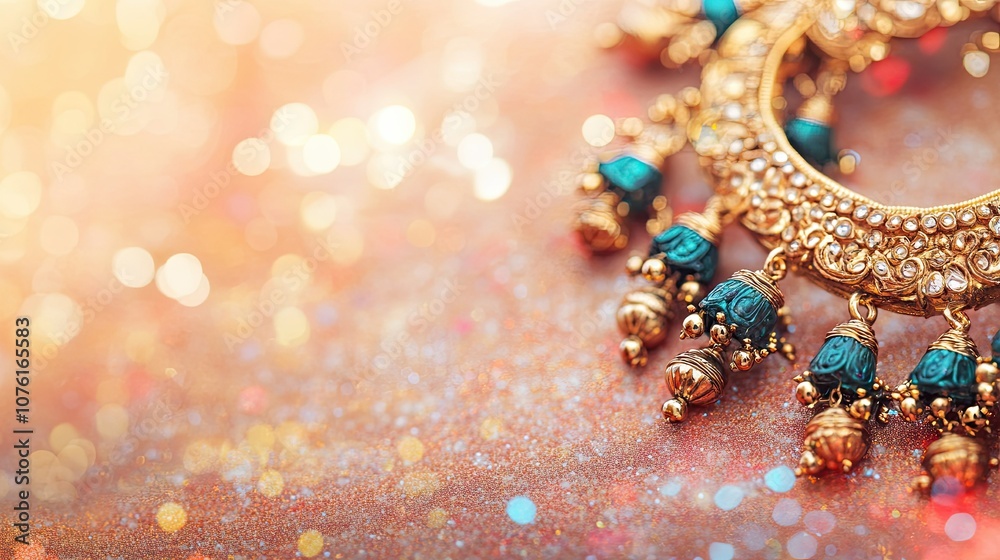 Elegant Jewelry with Vibrant Background Bokeh Elegant Jewelry with Vibrant Background Bokeh
