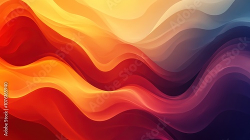 Abstract background with wavy lines in vibrant colors of red, orange, yellow, blue, and purple.