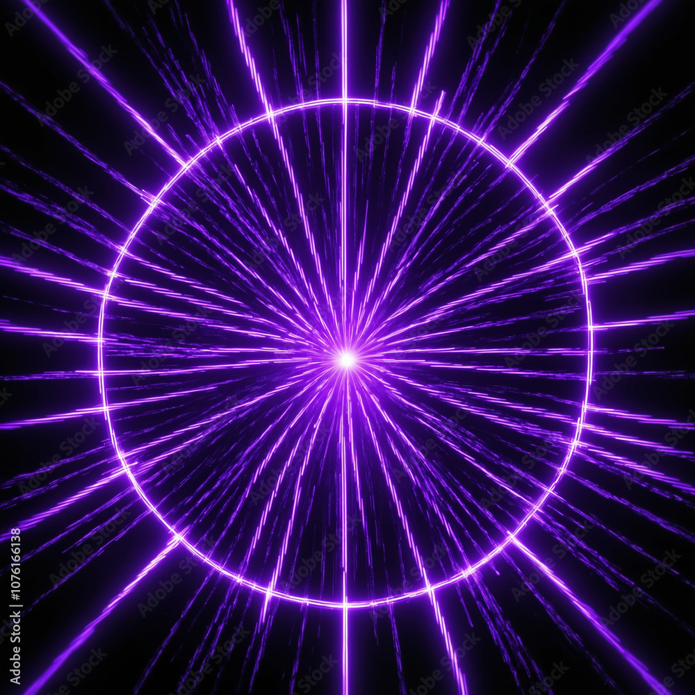 Fototapeta premium Vibrant Purple Light Burst With Dynamic Radial Lines
