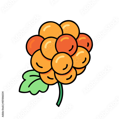 cloudberry icon, fruits vector icon - simple vector illustration of a cloudberry, in a simple and clean style, suitable for food and health themes. fruits flat illustration.
