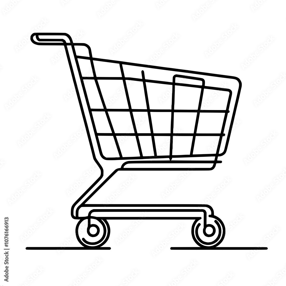 Minimalist shopping cart icon on simple background Minimalist shopping cart icon on simple background