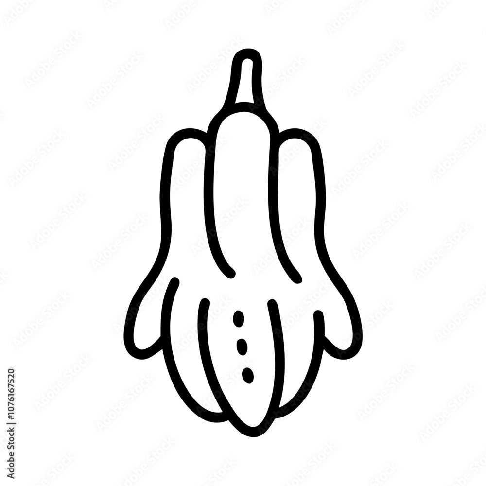 fruit buddha s hand icon, fruits vector icon - simple vector illustration of a fruit buddha s hand, in a simple and clean style, suitable for food and health themes. fruits flat illustration.