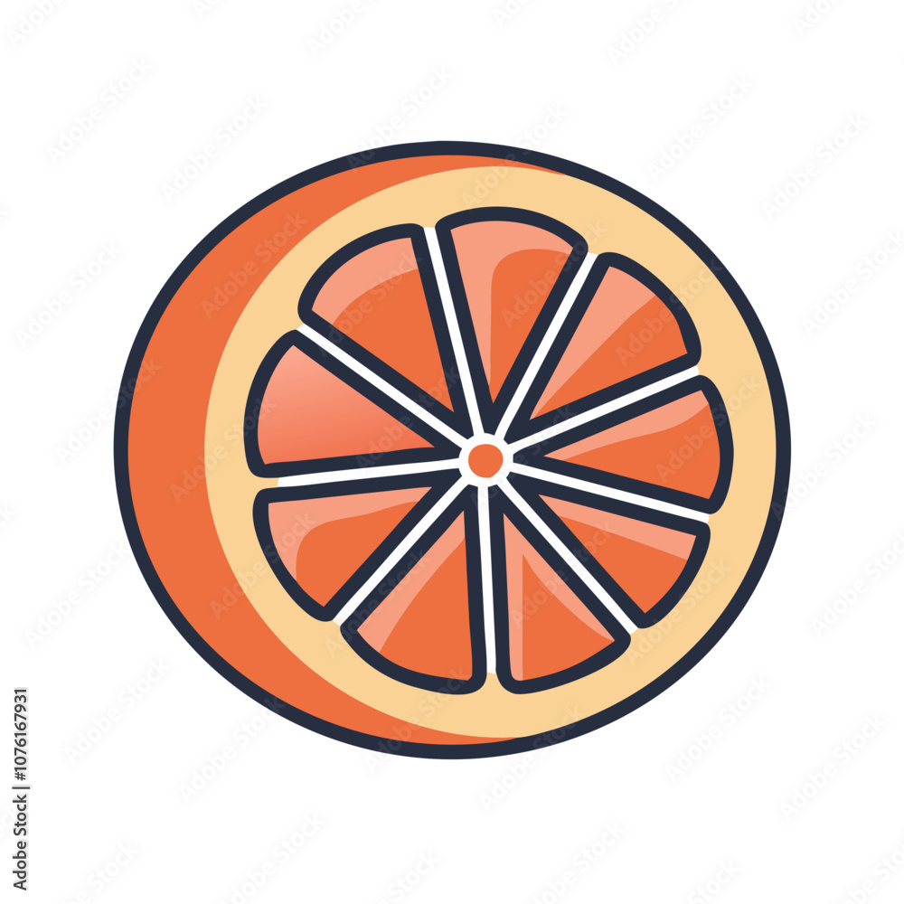 grapefruit icon, fruits vector icon - simple vector illustration of a grapefruit, in a simple and clean style, suitable for food and health themes. fruits flat illustration.