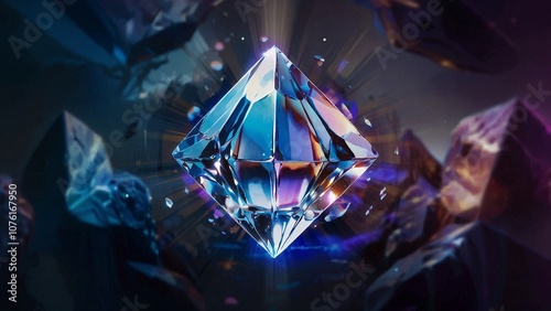 Wallpaper Mural Gaming illustration of a magical crystal with radiant light and dynamic background effects Torontodigital.ca