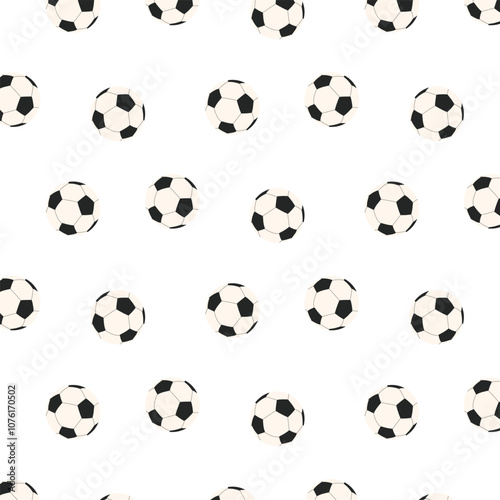 Seamless pattern with soccer ball. Ball pattern in flat style.