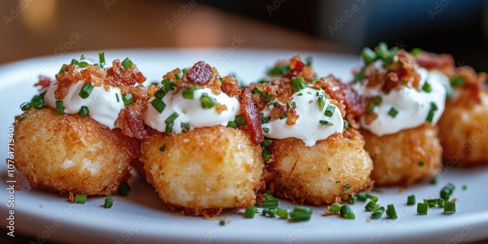 Tater Tots on White Plate Tater Tots on White Plate