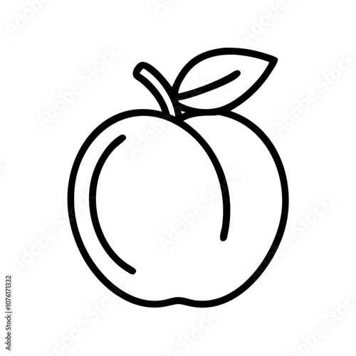 peach icon, fruits vector icon - simple vector illustration of a peach, in a simple and clean style, suitable for food and health themes. fruits flat illustration.