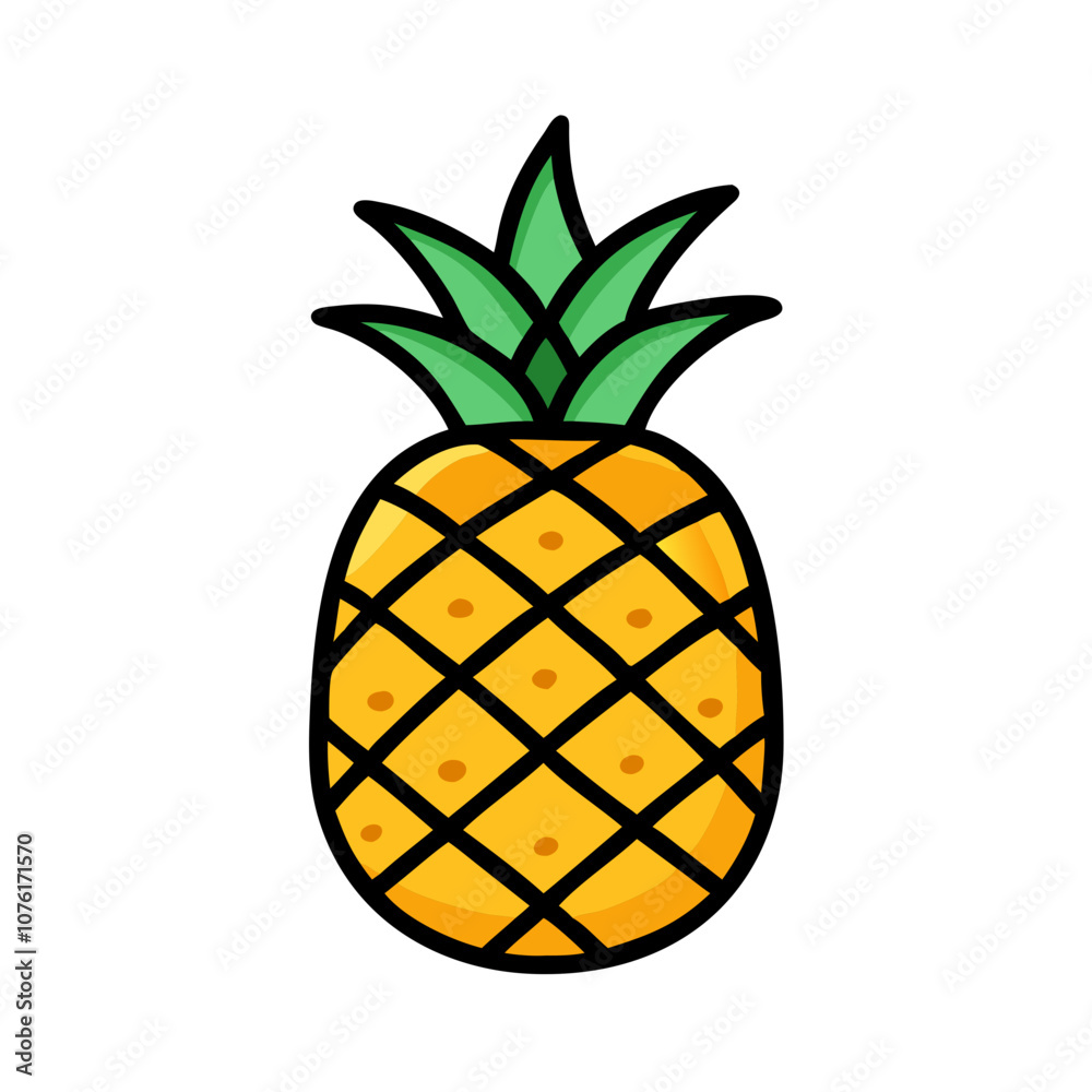 pineapple icon, fruits vector icon - simple vector illustration of a pineapple, in a simple and clean style, suitable for food and health themes. fruits flat illustration.
