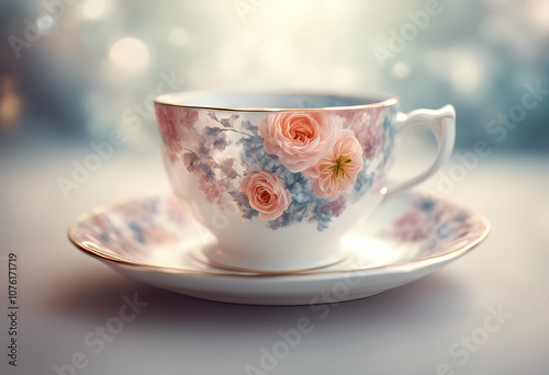 floral tea coffee cup beverage