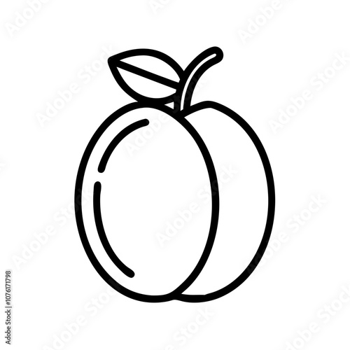 plum icon, fruits vector icon - simple vector illustration of a plum, in a simple and clean style, suitable for food and health themes. fruits flat illustration.