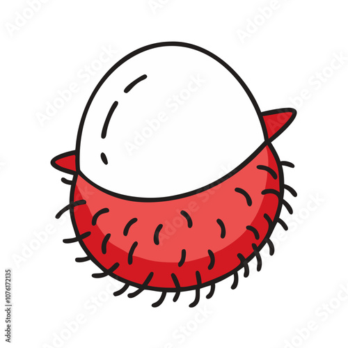 rambutan icon, fruits vector icon - simple vector illustration of a rambutan, in a simple and clean style, suitable for food and health themes. fruits flat illustration.