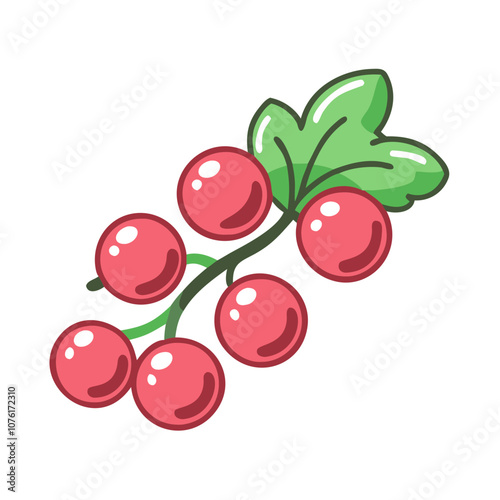 redcurrant icon, fruits vector icon - simple vector illustration of a redcurrant, in a simple and clean style, suitable for food and health themes. fruits flat illustration.