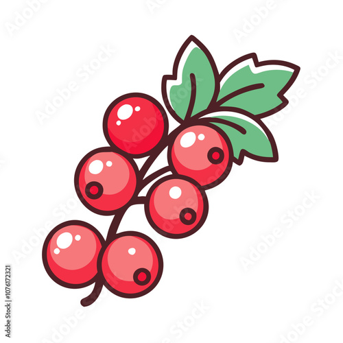 redcurrant icon, fruits vector icon - simple vector illustration of a redcurrant, in a simple and clean style, suitable for food and health themes. fruits flat illustration.