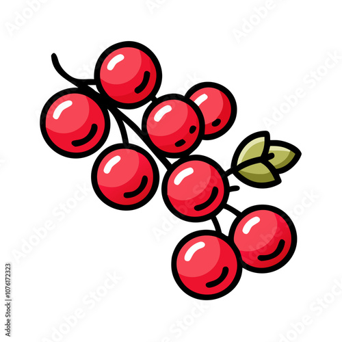 redcurrant icon, fruits vector icon - simple vector illustration of a redcurrant, in a simple and clean style, suitable for food and health themes. fruits flat illustration.