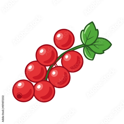 redcurrant icon, fruits vector icon - simple vector illustration of a redcurrant, in a simple and clean style, suitable for food and health themes. fruits flat illustration.