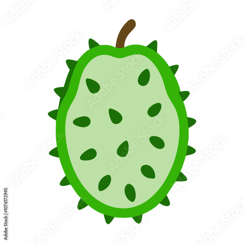 soursop icon, fruits vector icon - simple vector illustration of a soursop, in a simple and clean style, suitable for food and health themes. fruits flat illustration.