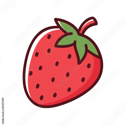 strawberry icon, fruits vector icon - simple vector illustration of a strawberry, in a simple and clean style, suitable for food and health themes. fruits flat illustration.