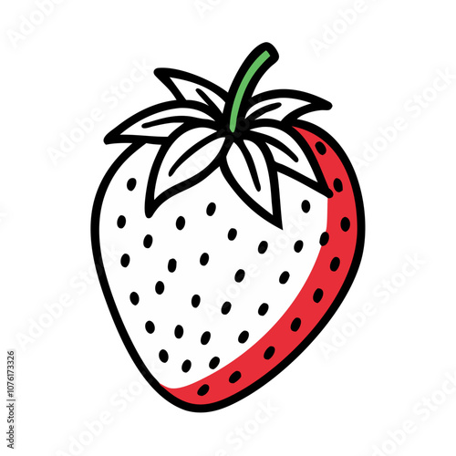 strawberry icon, fruits vector icon - simple vector illustration of a strawberry, in a simple and clean style, suitable for food and health themes. fruits flat illustration.