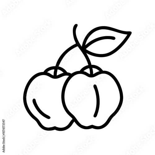 surinam cherry icon, fruits vector icon - simple vector illustration of a surinam cherry, in a simple and clean style, suitable for food and health themes. fruits flat illustration.