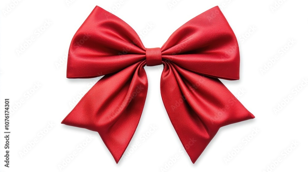 Big red bow and ribbon, isolated on a white background, create a striking visual perfect for celebrations. The bold red color enhances the festive spirit, ideal for various design needs. Big red bow and ribbon, isolated on a white background, create a striking visual perfect for celebrations. The bold red color enhances the festive spirit, ideal for various design needs.