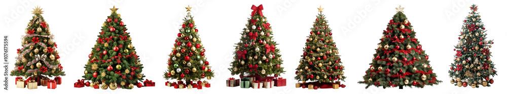 Christmas tree png cut out element set Christmas tree png cut out element set