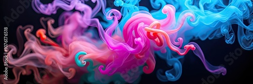 A vibrant explosion Abstract background, of colorful smoke, showcasing a blend of 2 or 3 color. Cover book or wallpapaer