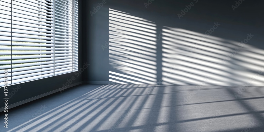 Obraz premium Interior with window and blinds