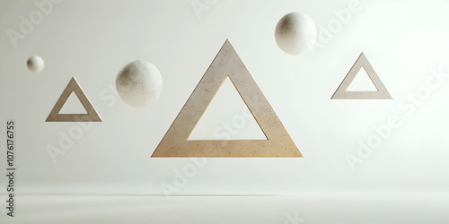 Floating Triangles and Spheres: Abstract Minimalist Composition 