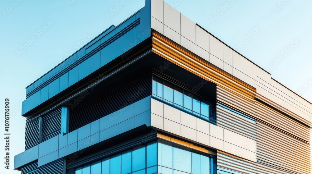 Modern Architectural Design with Glass and Metal Modern Architectural Design with Glass and Metal