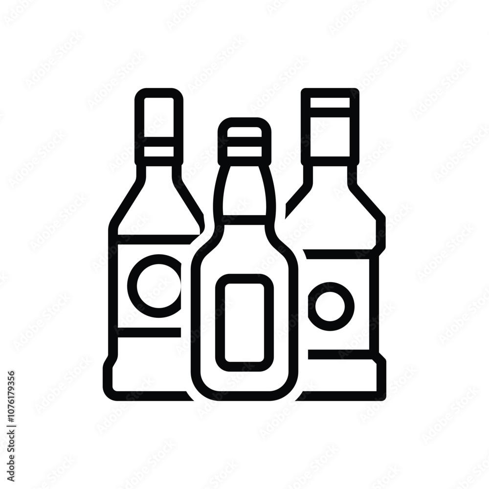 Black line icon for alcohol Black line icon for alcohol