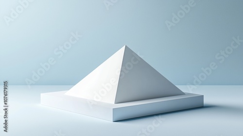 Neat house icon with a pointed roof on a plain light blue background