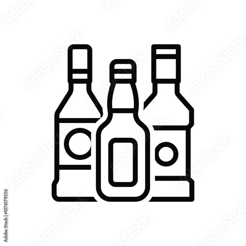 Black line icon for alcohol