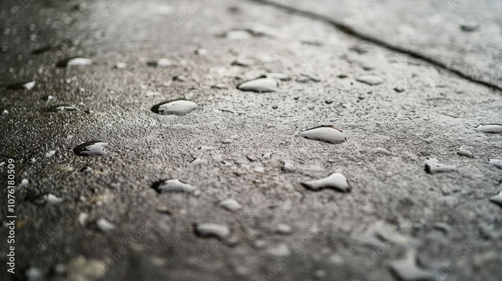 Close-up of rain-soaked concrete pavement, highlighting the texture and reflections of the wet surface. The rain-soaked concrete pavement creates a moody atmosphere, perfect for your projects. Close-up of rain-soaked concrete pavement, highlighting the texture and reflections of the wet surface. The rain-soaked concrete pavement creates a moody atmosphere, perfect for your projects.